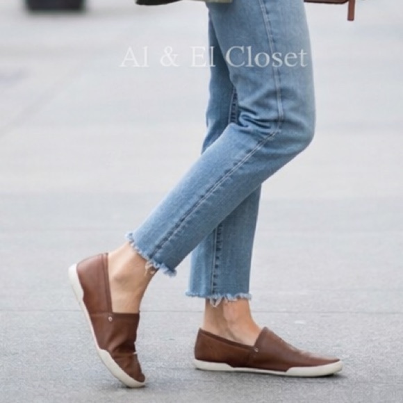 Frye Melanie Slip-On Flats Brown Size 11M Soft Leather Casual Shoes New With Box